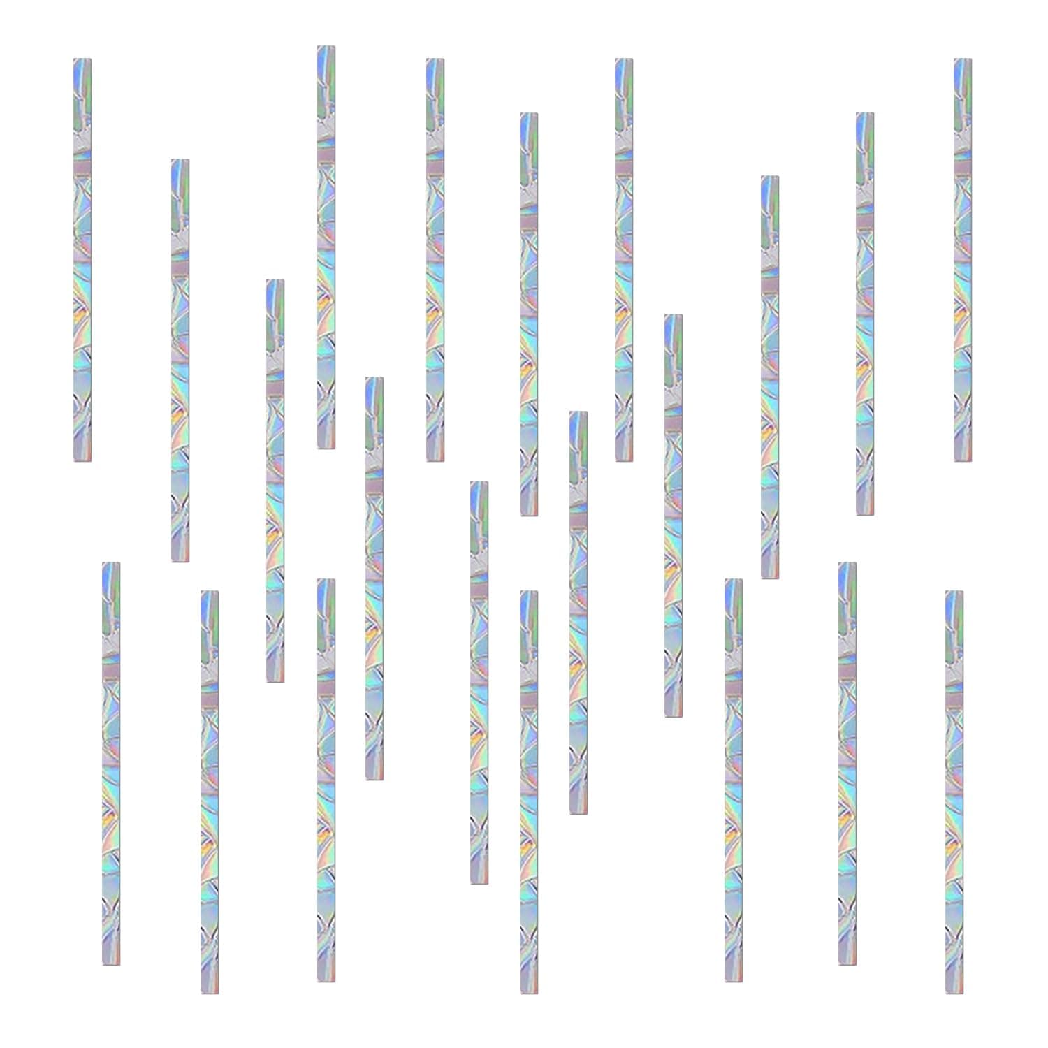 Window Clings for Birds - Anti-Collision Window Decals - Prismatic Non Adhesive Vinyl Rainbow Glass Stickers to Save Birds from Glass Strikes (Strip, 87 Pieces)