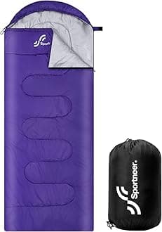 Sportneer Sleeping Bag, 3-4 Seasons Warm Cold Weather Sleeping Bags for Adults Kids Boys Girls with Compression Sack - Lightweight Compact Camping Essentials Gear Accessories, Backpacking, Hiking