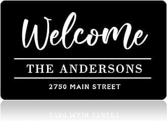 Personalized Monogram Door Mats with Family Name Custom Welcome Door Mat for Front Door with Anti-Slip Backing Personalized Doormat with Initial for Home Entrance Made in USA