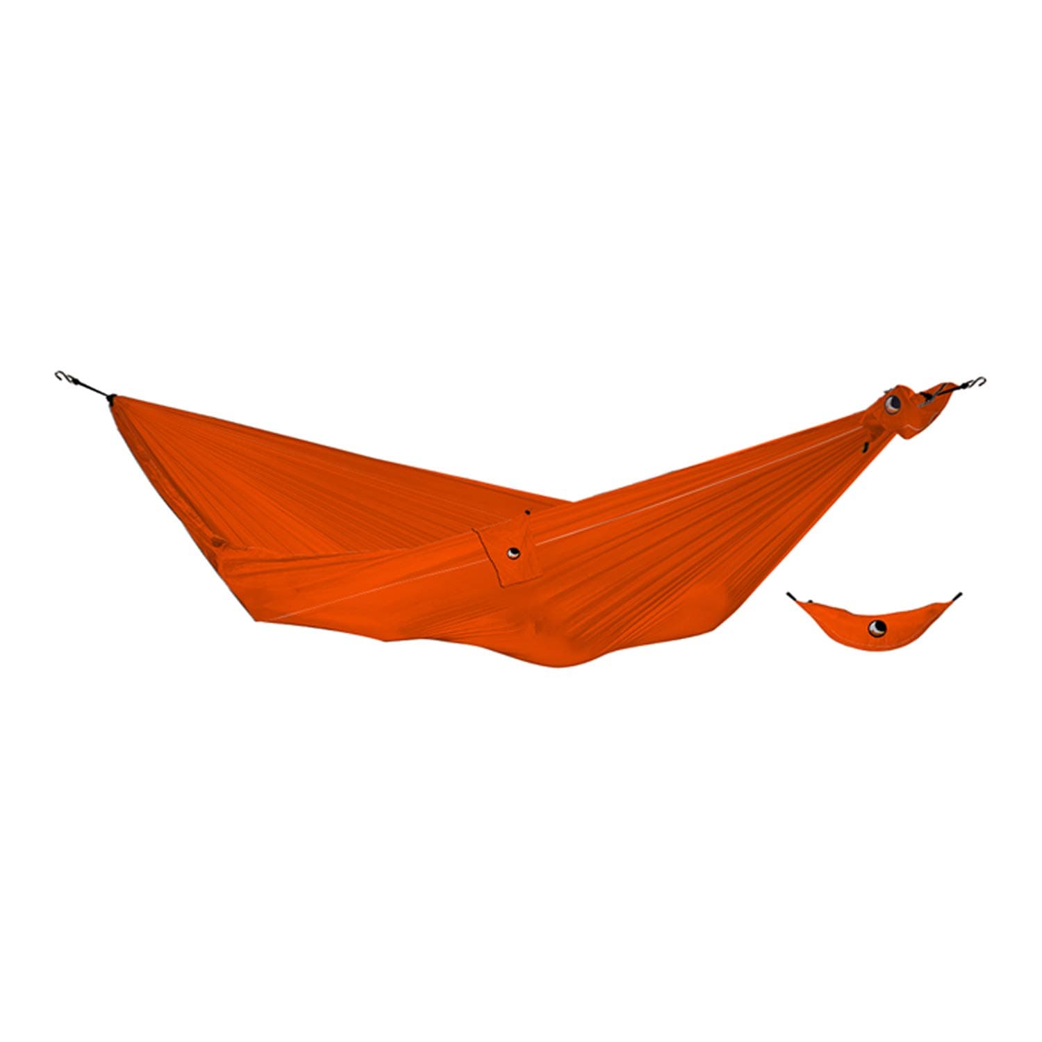 Ticket to the Moon Fair Trade & Handmade Compact- Lightweight-Hammock ORANGE for Travelling, Camping and Everyday Use, 3.2 * 1.55m, only 480g, Parachute Silk Nylon, Set-Up < 1 min.