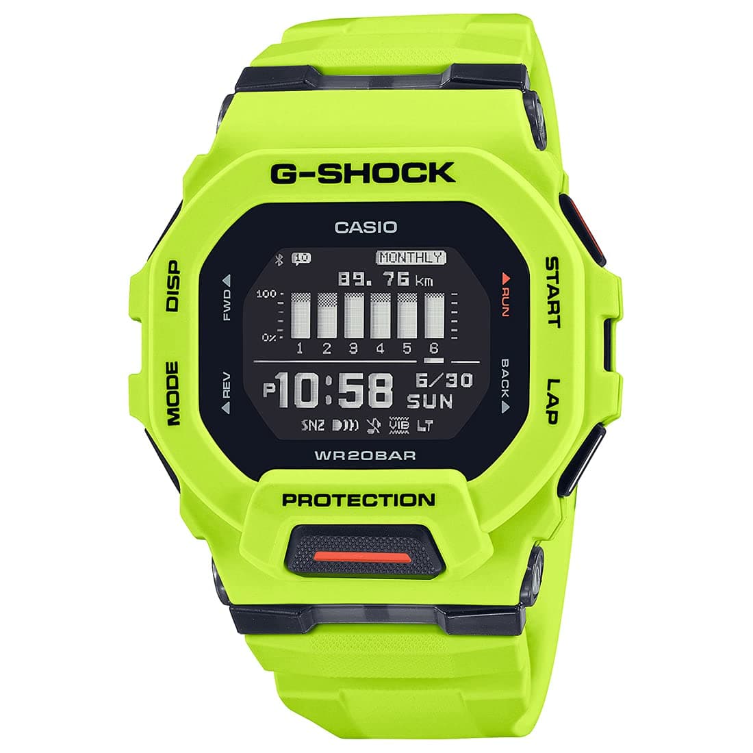 G-Shock GBD-200-9DR Digital Dial Lime Green Resin Strap Men's Watch Bluetooth Workout Tracking G1148