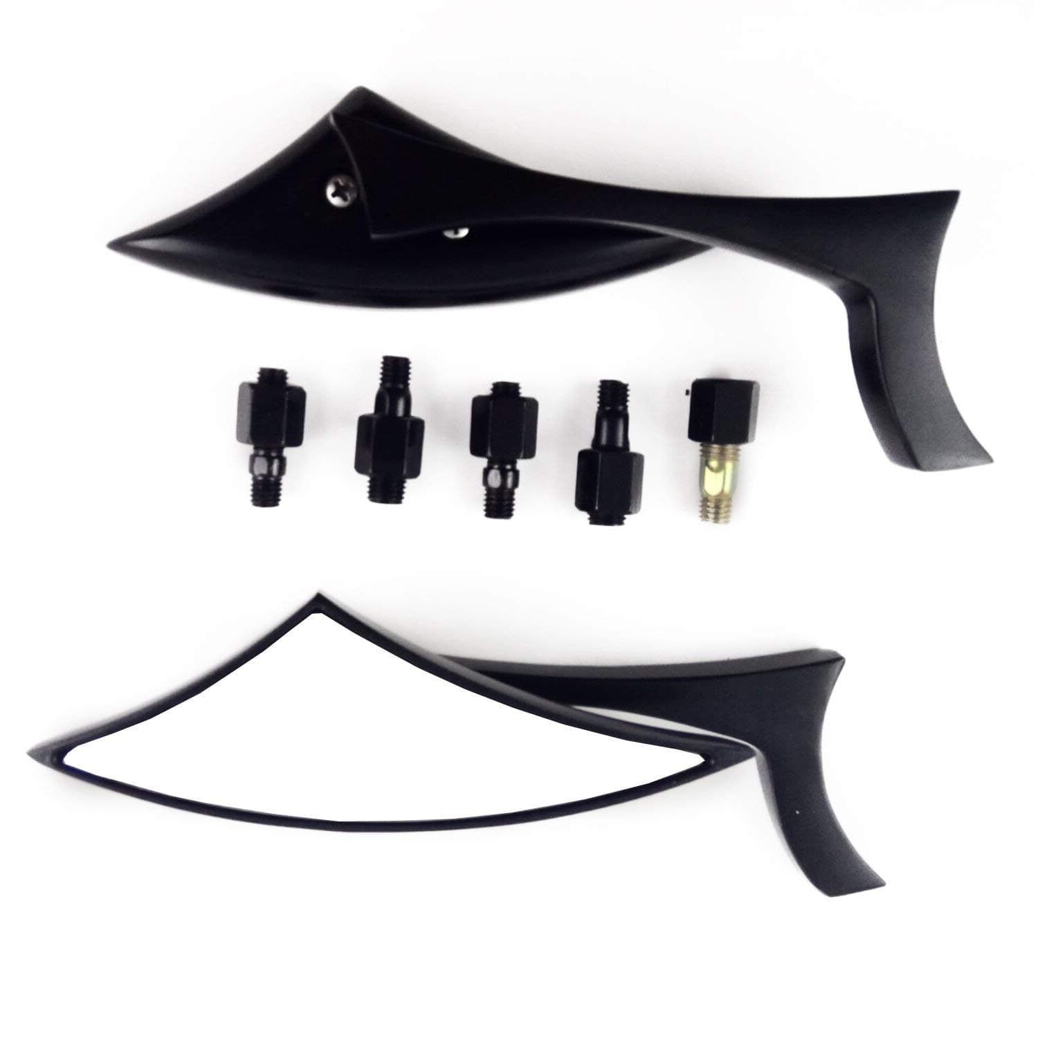 2X Black Aluminum Blade Spear Rearview Side Mirror For Motorcycle Cruiser Chopper Street Standard Bike Suzuki B-King