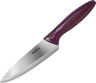 Zyliss Utility Paring Kitchen Knife with Sheath Cover - Stainless Steel Kitchen Knife Perfect for Cutting Meat, Vegetables and Fruit - 5.5-Inch, Purple