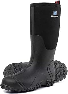 - Trudave Rubber Boots for Men with Steel Shank, Waterproof Insulated Reliable Rain Boots for Outdoor Work Hunting, Warm Dry 5mm Neoprene Anti-slip All-Season Mud Boots, Size 5-14