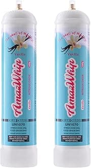 AMAZWHIP640g,0.95L Vanilla Flavor N20 Cream Charger - The Best Choice for Vanilla Flavor Lovers N2O Whipped Cream Charger (640g Vanilla, 2 cylinders)