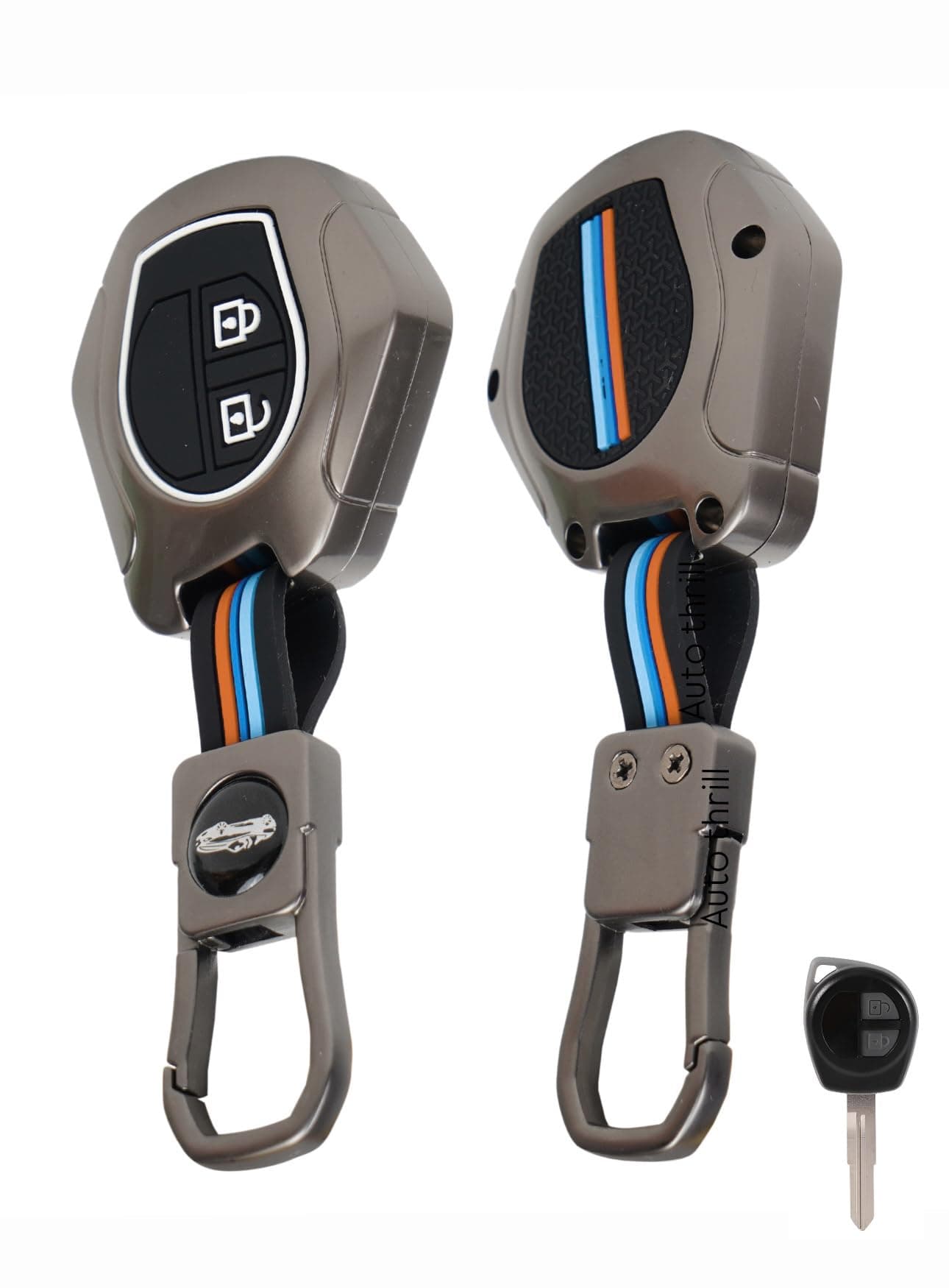 Auto Thrill Premium Metal Key Cover Compitable for Suzuki Swift | Ertiga | Wagonr | Celerio | Swift Dzire | Alto | Fronx | Brezza | S Presso | Ignis | 2 Button Remote Key