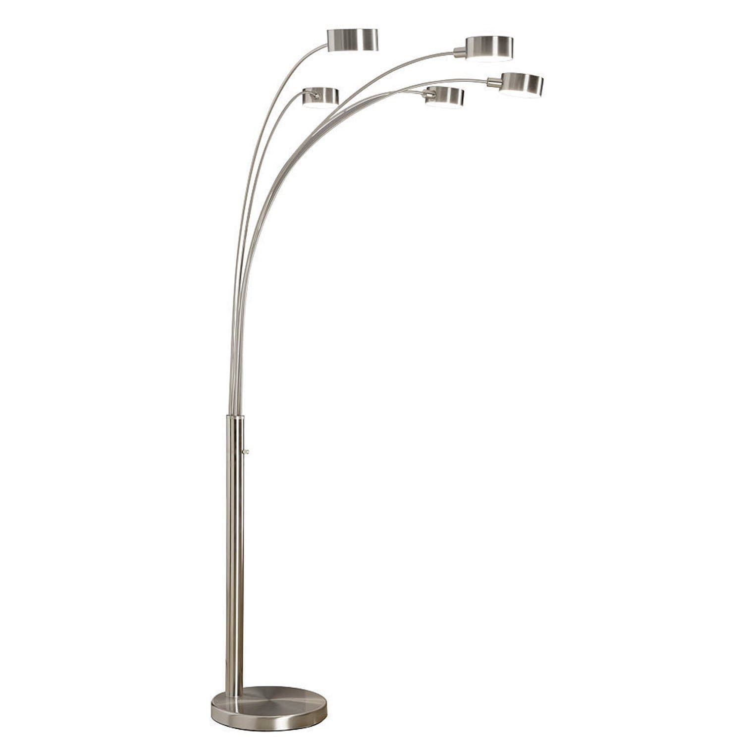 Artiva USA Micah - 5 Arc Floor Lamp w/Dimmer Switch, 360 Degree Rotatable Shades - Bright & Attractive, Brushed Steel