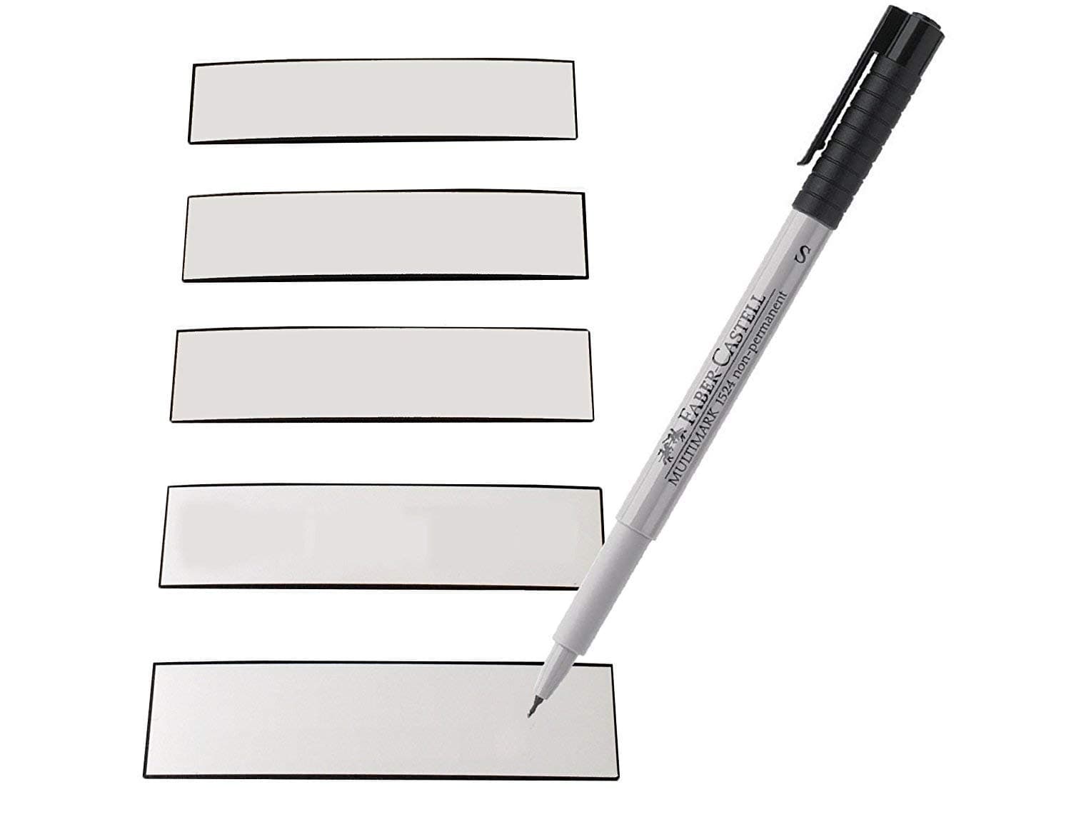 25 writable magnetic strips incl. Pen, white 100x50mm