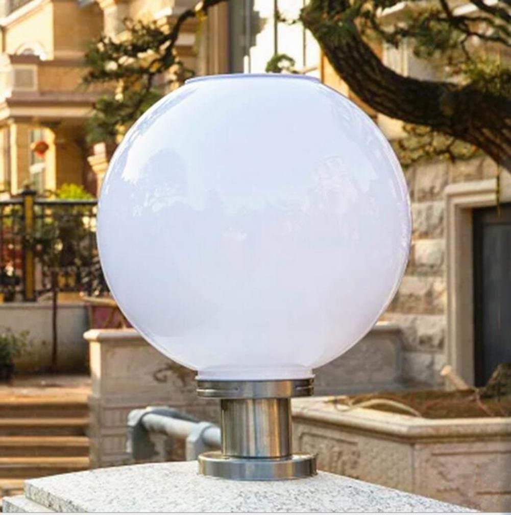 Pathway Lights, Solar round pillar lamp/Outdoor waterproof LED post lights for Gate, Garden,Square,Wall, A [Energy Class A++]