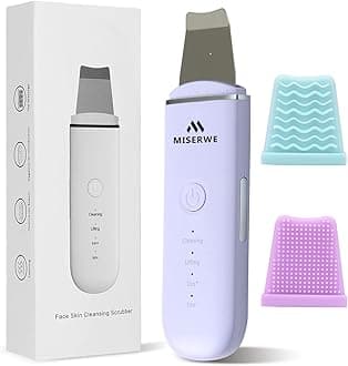 Skin Scrubber Face Skin Spatula Facial Scrubber Spatula for Deep Cleansing Blackhead Remover Pore Cleaner with 4 Modes (Purple)