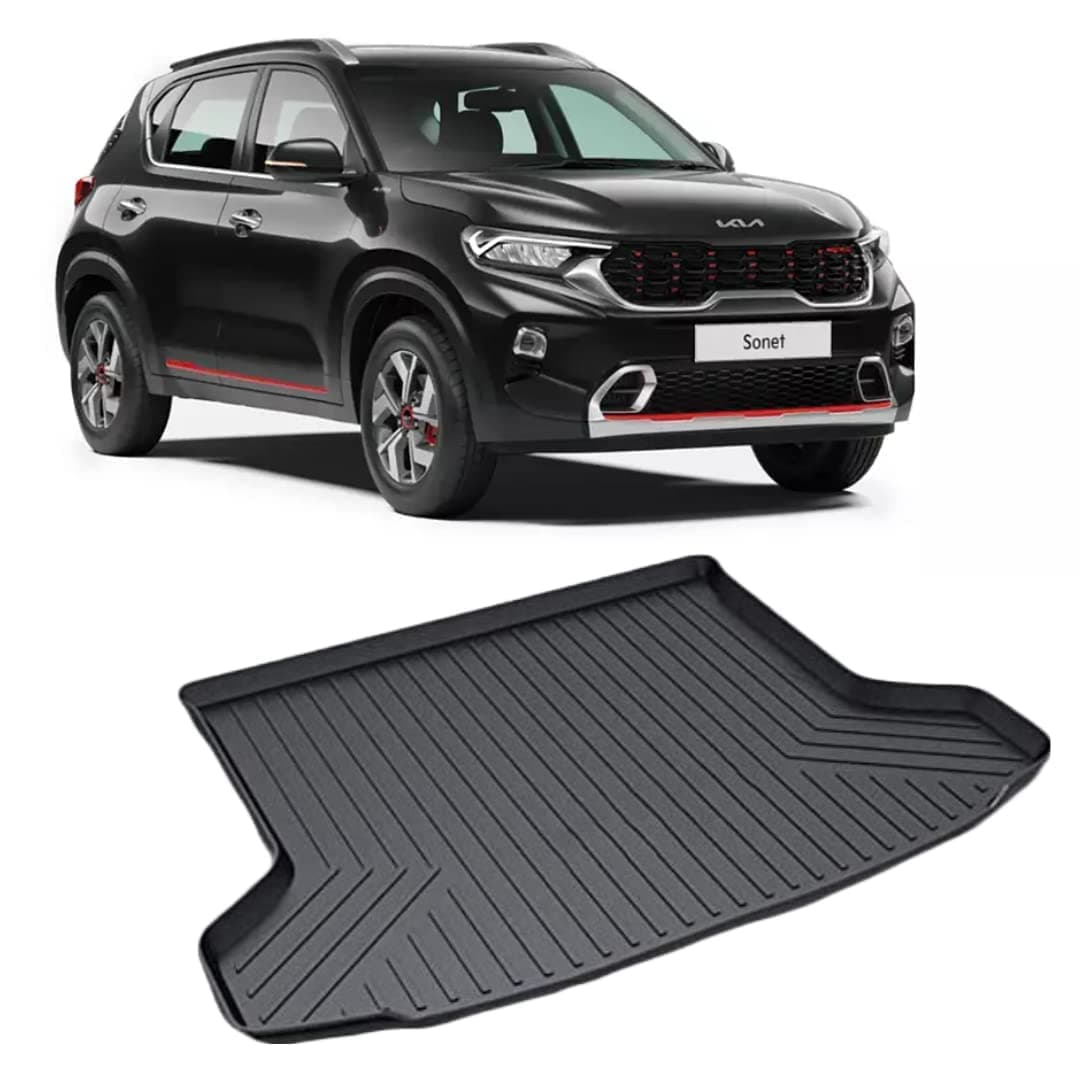 Santosh Motors Car Trunk Mat Dustproof/Waterproof/Foldable, Strong & Thick, All Weather Protection Floor Dicky/Boot Mat (Kia Sonet)
