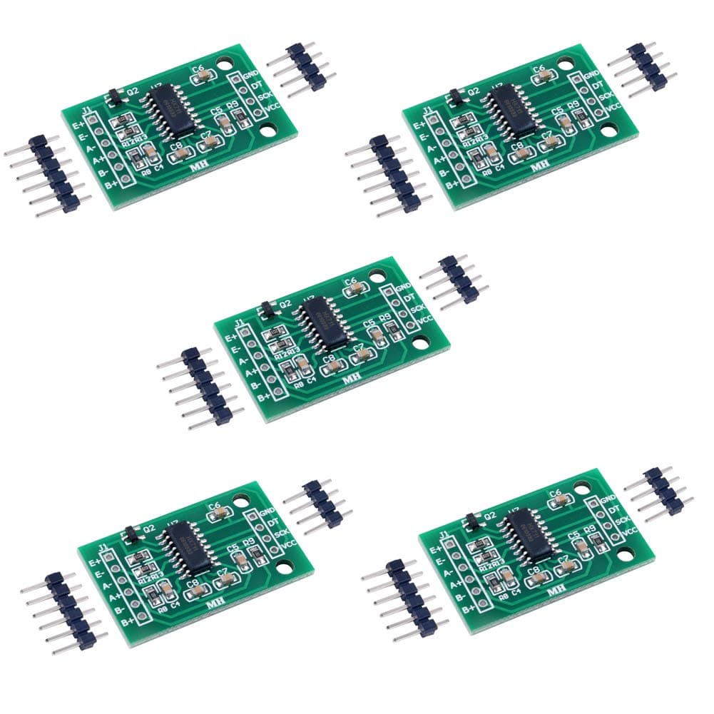 5PCS HX711 A/D 24 Bits Precision Module Load Cell Amplifier Breakout Board Dual-Channel Weight Weighing Sensors Converter Modules for Ar duino Raspberry Pi