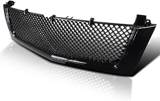 Glossy Black Mesh Front Bumper Hood Grille Compatible with 2002-2006 Cadillac Escalade EST ESV