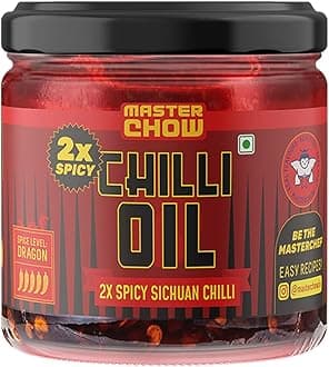 2X Spicy Sichuan Chilli Oil (170g) | Extra Hot | Made with Sichuan Peppercorns, Crunchy Garlic & Red Chillies | All Purpose Condiment | Eat With Momos, Pizza, Noodles