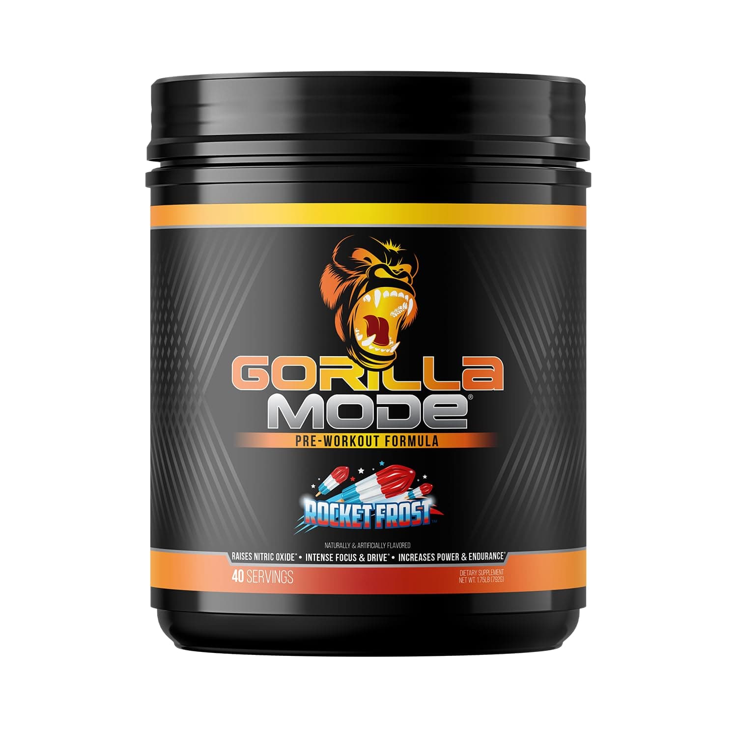 Gorilla Mode Pre Workout - Massive Pumps · Laser Focus · Energy · Power - L-Citrulline, Creatine, L-Tyrosine, Betaine, Hydroprime®, Alpha-GPC, 400mg Caffeine, Huperzine A - 792g (Rocket Frost)