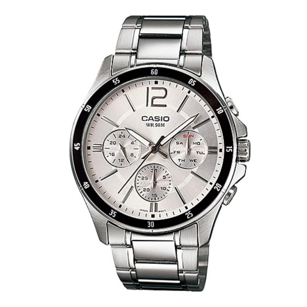 Men's Watch - MTP-1374D-7AVDF Silver Dial, Silver Band