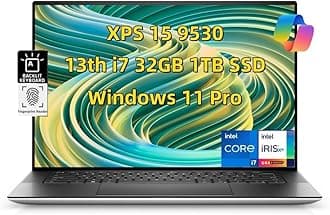 NewDell XPS 15 9530 Business Laptop, 15.6" FHD+ Anti-Glare, Intel Core i7-13620H (> i9-12900H), 32GB DDR5 RAM 1 TB SSD, Backlit KYB Fingerprint Reader Thunderbolt 4, Wi-Fi6 AI Copilot Win 11 Pro