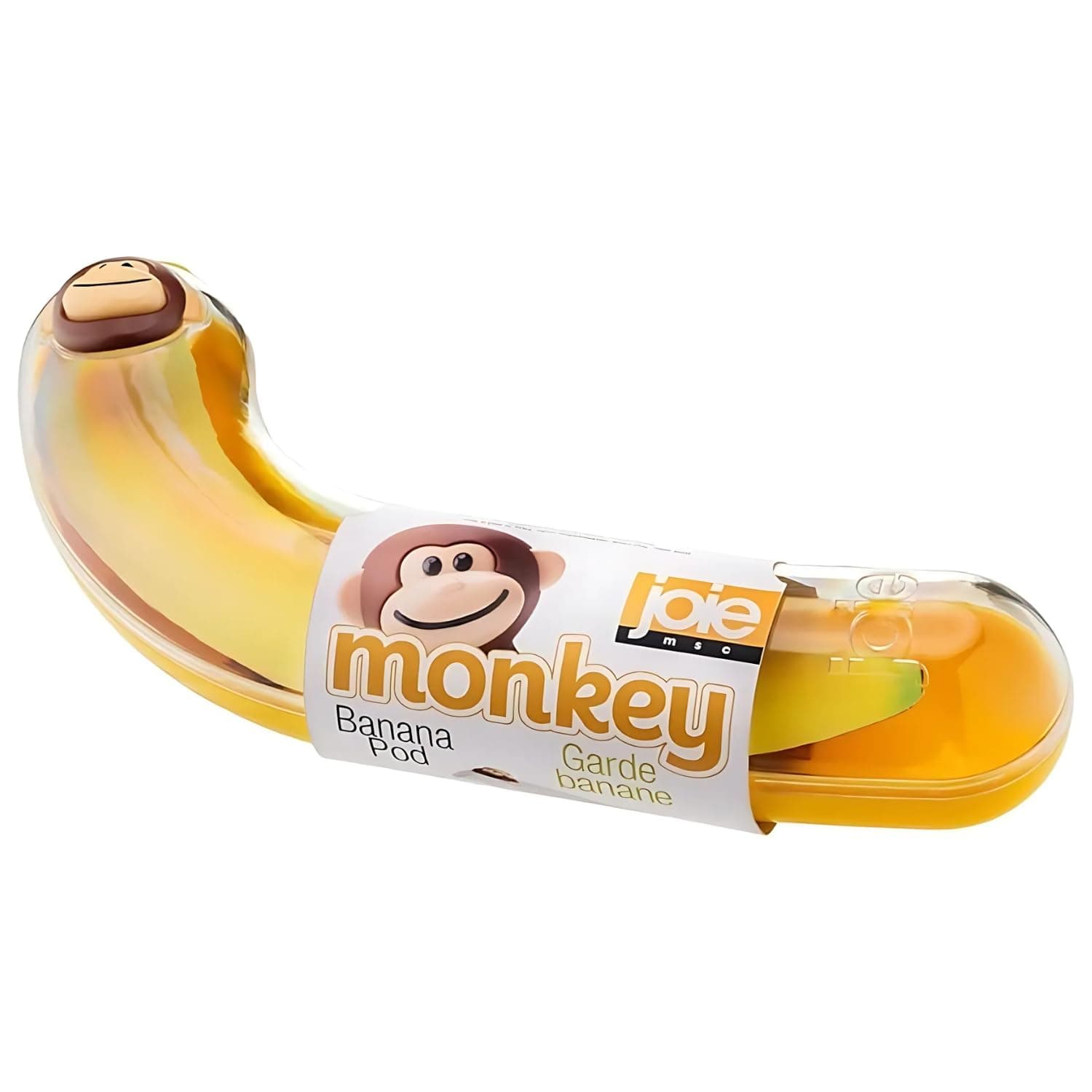 Monkey Banana Pod Storage Container – Durable Banana Holder for Lunch Boxes & Travel, BPA-Free & Dishwasher Safe, Yellow
