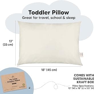 KeaBabies 2-Pack Toddler Pillow - Soft Organic Cotton Toddler Pillows for Sleeping - 13X18 Small Pillow for Kids - Kids Pillows for Sleeping - Kids Pillow for Travel, School, Nap, Age 2 to 5 (Clay)