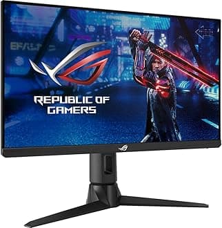 ROG Strix 24.5” 1080P Gaming Monitor (XG256Q) - Full HD, Fast IPS, 180Hz, 1ms, G-Sync Compatible/FreeSync, DisplayPort, HDMI, DisplayHDR400, Black