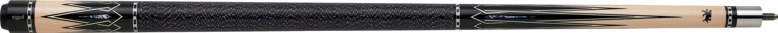 Griffin GR26 Pool Cue - Hard Rock Maple with Black and White Overlaid Points