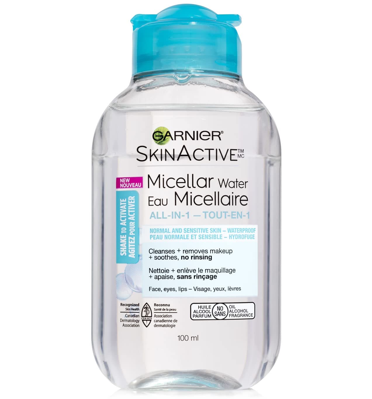 SkinActive Micellar Cleansing Water, For Waterproof Makeup, 3.4 Fl Oz