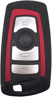 Keyless Entry Remote Control Key Fob Case Cover Replacement for BMW 1 2 3 4 5 6 7 Series X3 M2 F Series 235ix 320 E90 E92 E93 X5 F10 F20 F30 F40 (Red 4 Buttons)