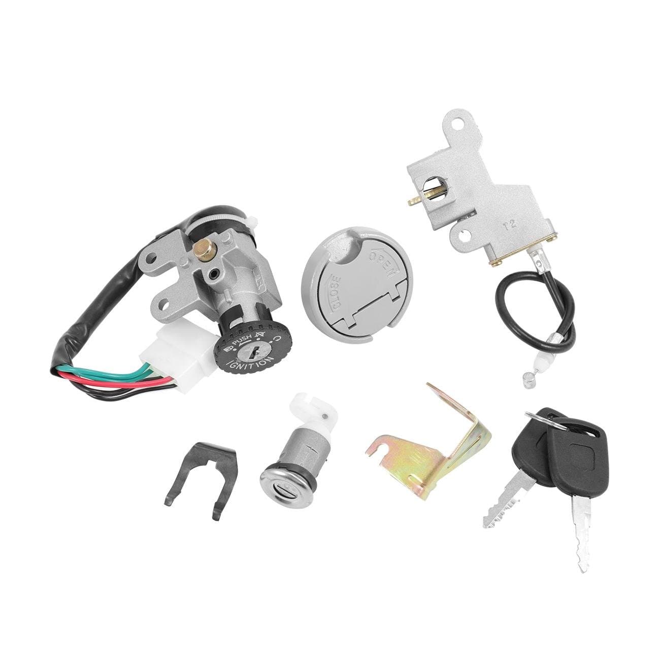 INNOGLOW 1 X Motorcycle Seat Lock Ignition Switch Fuel Gas Cap Lock Key Set for GY6 49cc 50cc TaoTao Peace Roketa Jonway NST Tank Scooter Moped