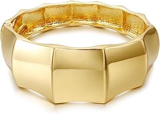 YMBYCM Chunky Gold-plated Bangle Bracelets for Women Trendy Wide Chunky Cuff Bracelets Hammered Irregular Wrist Cuff Wrap Bracelet