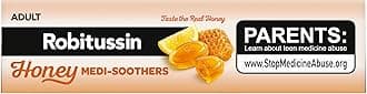 Robitussin Medi-Soothers Honey Lemon Throat Lozenges, Long-Lasting Cough + Sore Throat Pain Relief - 48 Count (3 x 16ct Packs)