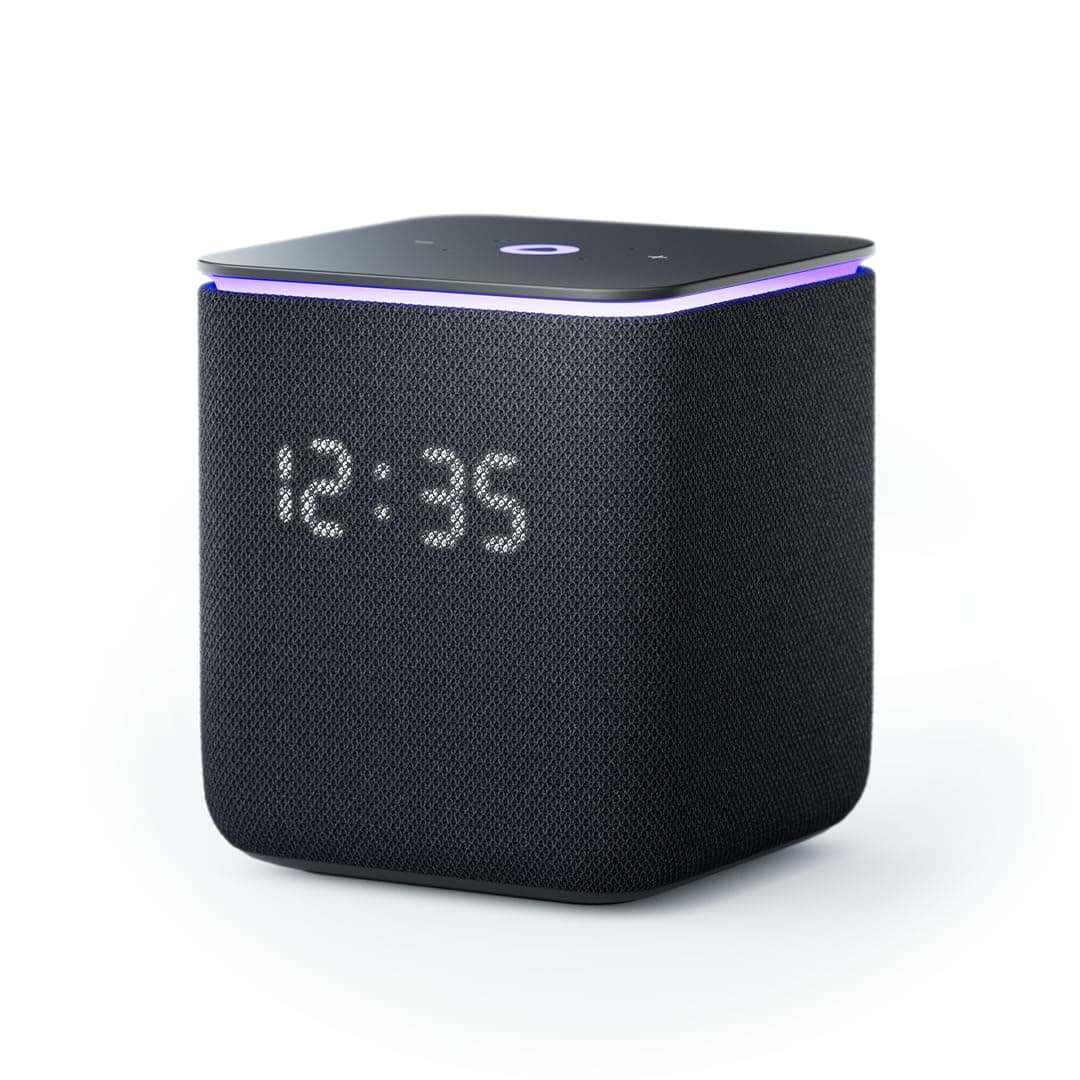 Yango Yasmina Midi Smart Speaker 24W with Room Correction & Zigbee Hub - Ambient Light Ring, Azan Prayer Times & Khaleeji Arabic & English, Quran Stories, Black