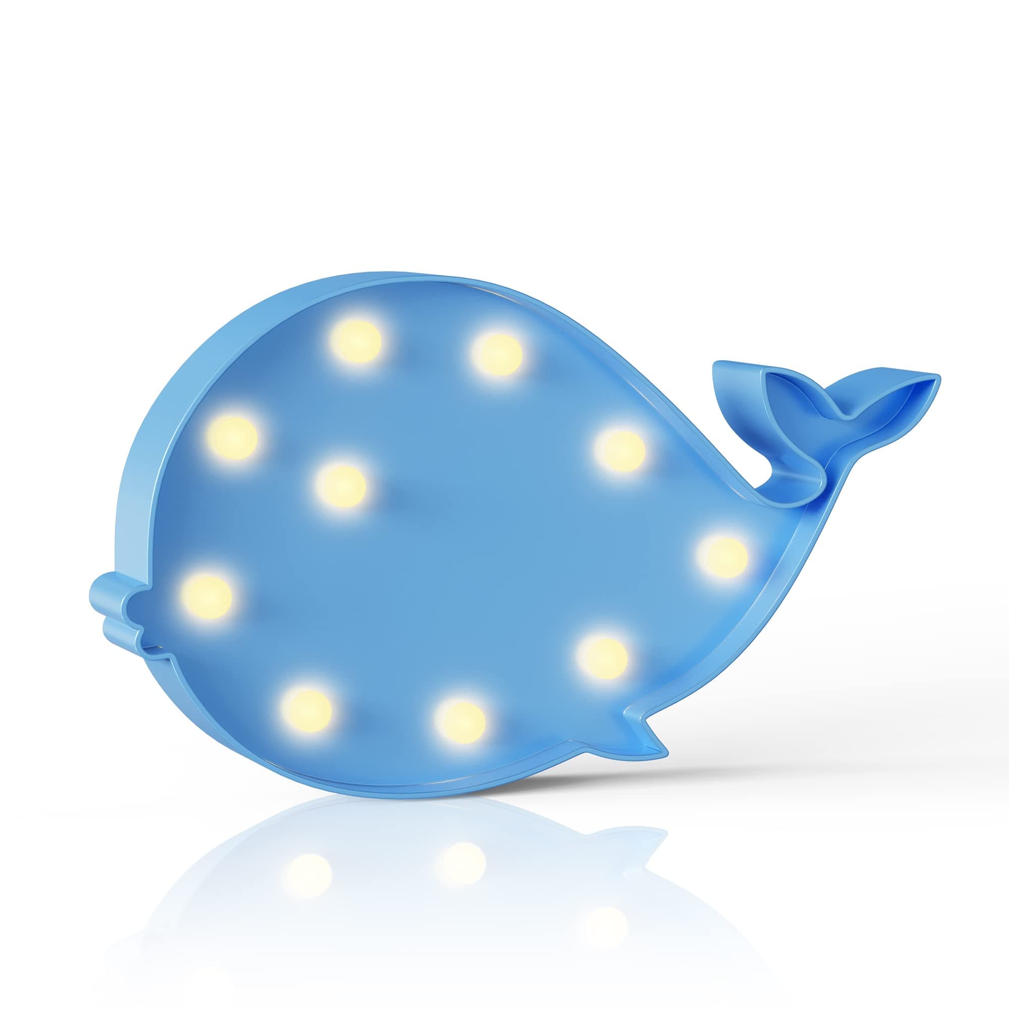 Ganrami Blue Whale Decor, Battery Powered Night Light, Under The Sea Party Decorations, Ocean Nursery Decor