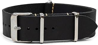 Benchmark Leather Watch Band - Crazy Horse Oiled Leather One-Piece Watch Straps for Men or Women - 18mm, 20mm, 22mm or 24mm Widths