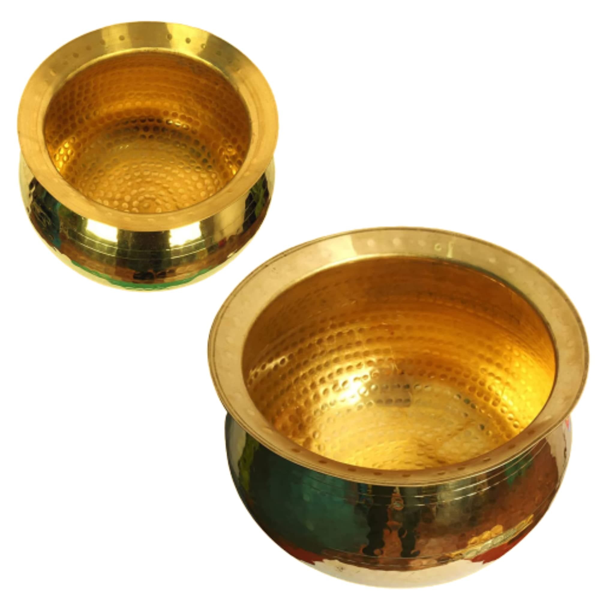 Brass Utensils for Kitchen Handi Set (Combo (10L+5L))