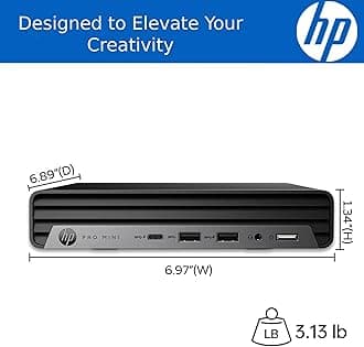 HP 2025 Pro 400 G9 Mini PC Desktop Computer, Latest 13th Gen Intel Core i3 CPU, 16GB DDR5 RAM, 512GB PCIe SSD, Triple 4K Display Support, USB-C, Bluetooth 5.2, WiFi 6E, KB&Mouse, Windows 11 Pro