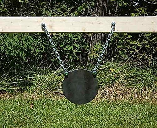 Quality Targets Gong Target AR500 8" Inch Diameter - 3/8 Inch Thick Armour Steel Plate with Hanging Chain Kit - Unpainted!