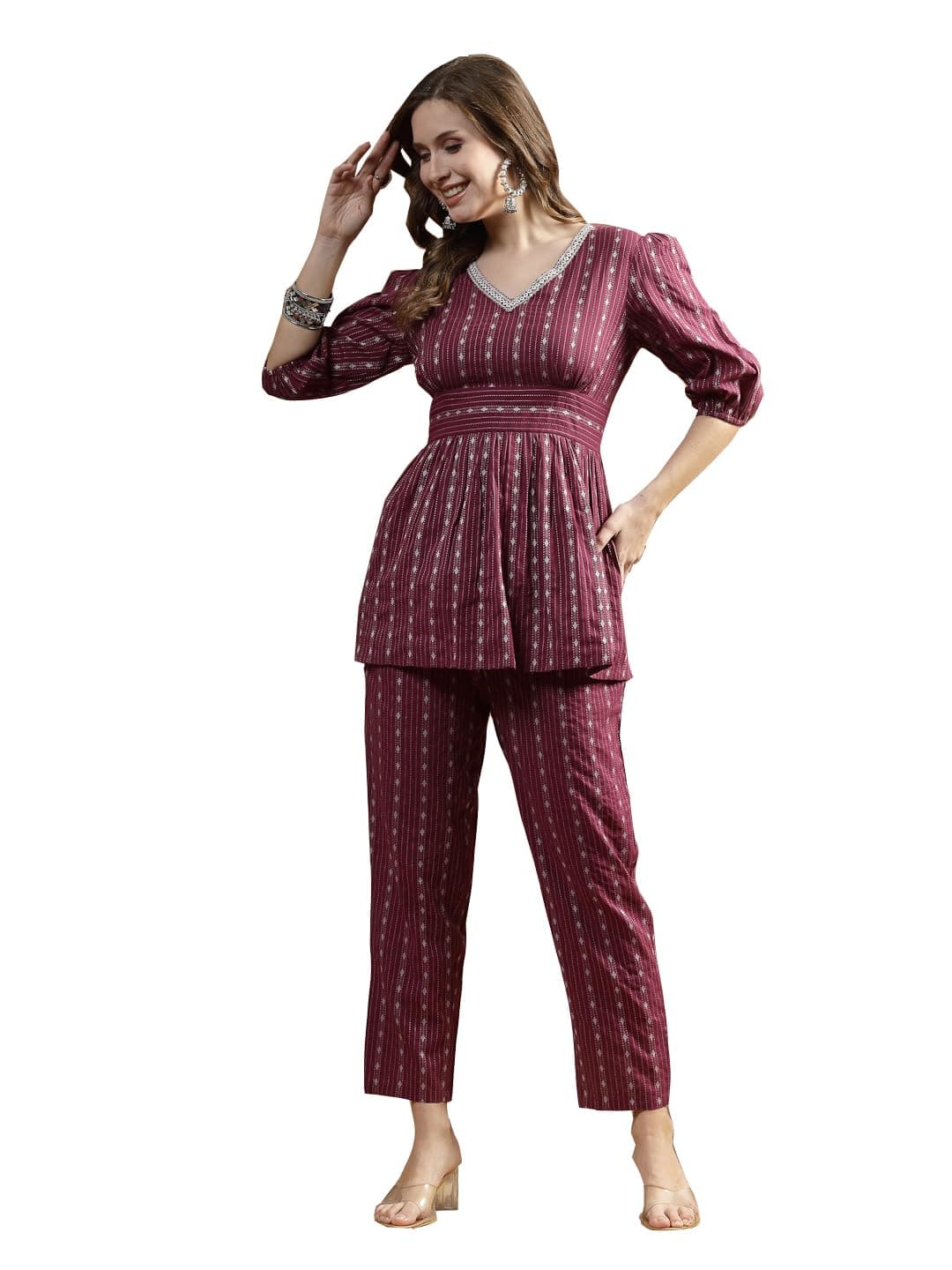 Stylum Women Woven Design Cotton Co-Ord Set