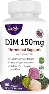 Women’s DIM Complex 150mg - Bioperine Estrogen Balancing Pills for Menopause & Hot Flashes Relief Support Hormonal Acne Powerful Supplement - 60 Capsules - Made in USA