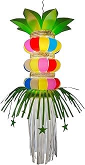 ALILA Hanging Lantern Kandil For Balcony Lamp Shade Jhumar Home Living Room Diwali Xmas Christmas Decor Decoration (Multicolour)