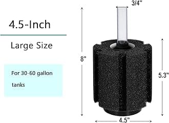 AQUANEAT Aquarium Bio Sponge Filter Breeding Fry Betta Shrimp Nano Fish Tank, 3pcs (Large up to 60Gal)
