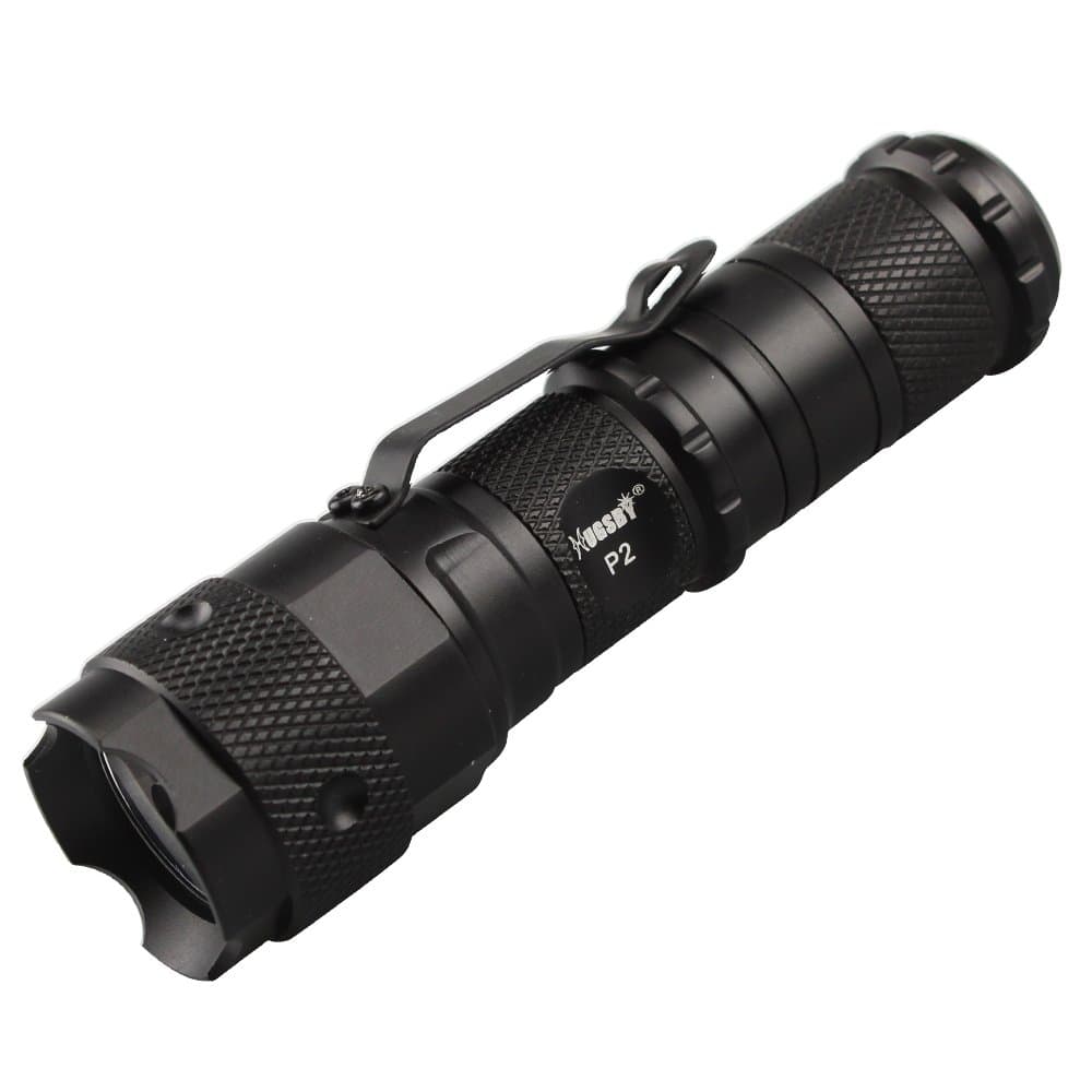 HUGSBY CREE XRE-Q5 3 Modes LED Portable Mini Flashlight in Black with Penclip