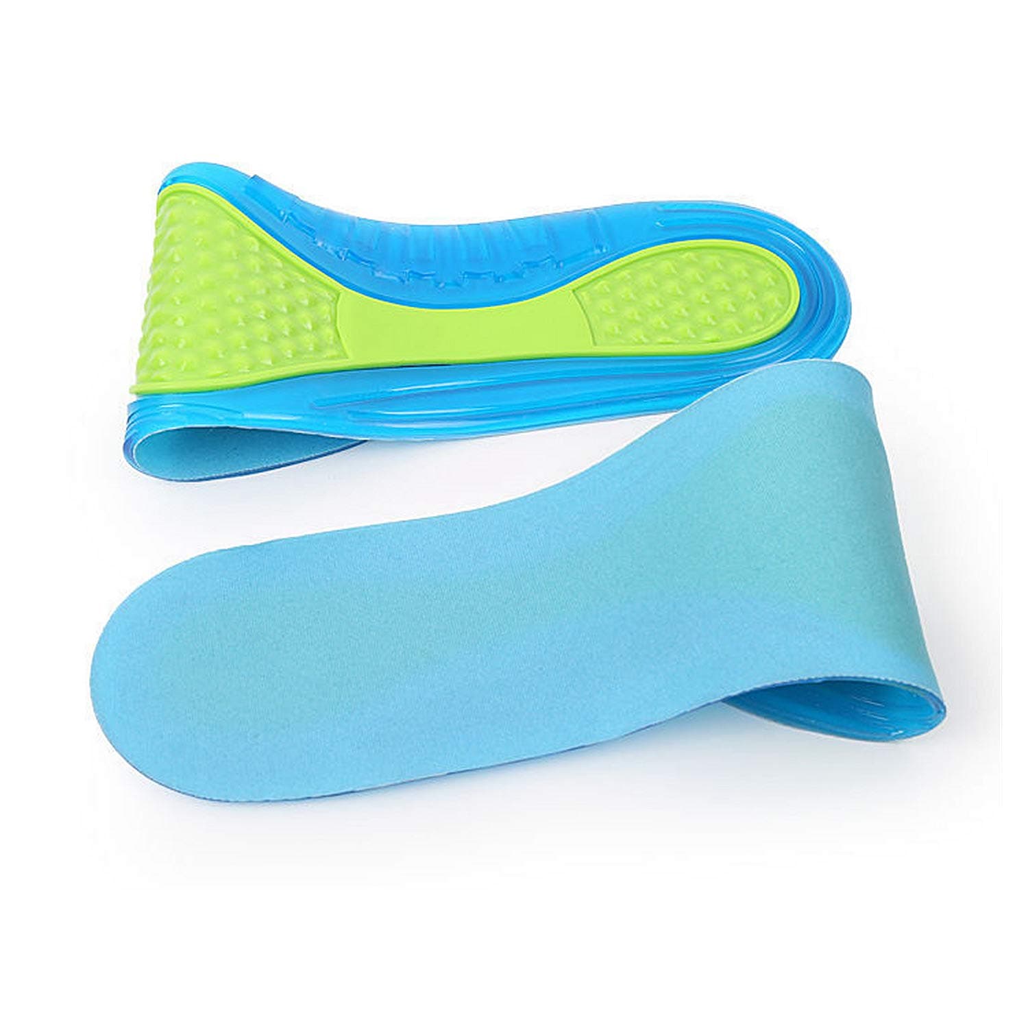 Massaging Gel Insoles Replace for Ultimate Comfort Cut-to-Size Massaging Gel Orthotics Insoles Suitable for Sore Feet Relief, Shock Absorption, Running/Hiking. (L:8-10.5Mens/10-12.5Womens)