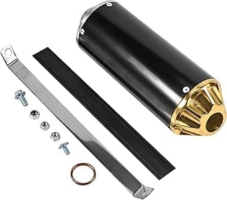 Trkimal 28mm Exhaust Muffler for 50cc 70cc 90cc 110cc 125cc CRF XR 50 KLX SSR Thumpstar TTR YCF Apollo DBX18 125 Chinese Pit Dirt Bike Parts (Yellow)