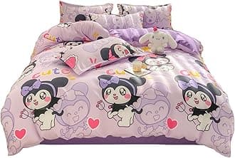HOLY HOME Kid’s Bedding, Cartoon Duvet Cover Set 4 Piece Birthday Gift Bedclothes (Littlefairy, Twin)