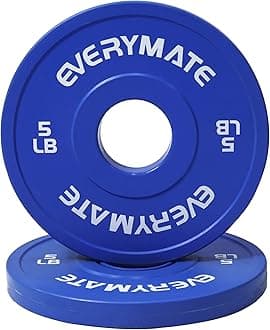 EVERYMATE Change Weight Plates 5LB Fractional Plate Olympic Bumper Plates for Cross Training and Olympic Weightlifting, 5LB Weights Plates Set