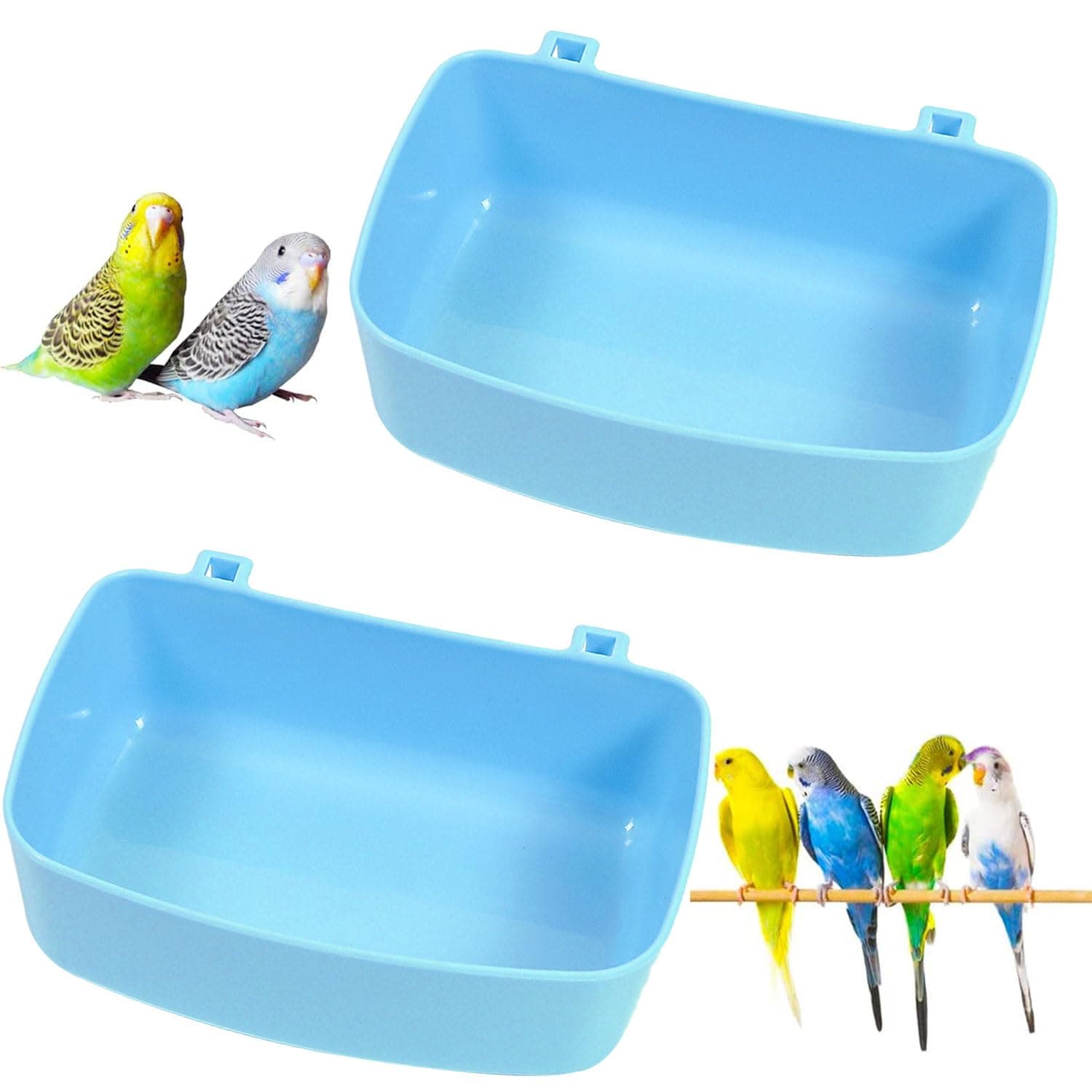 Sunshine smile Bird Bath Cage, Bird Bath for Cage, Bird Bathtub, Parrot Bath, Bathtub Bird, Bird Bathtub, Hanging Bird Bathtub, Bath for Budgies, Pack of 2