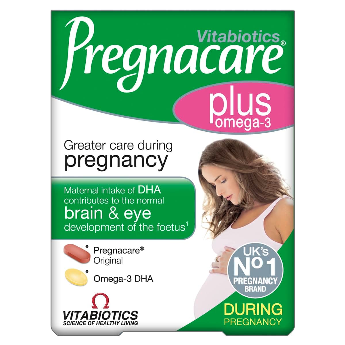 Pregnacare Plus 28 Tablets + 28 Capsules | Even Greater Nutritional Care for Mother & Baby | Multi-nutrient Tablets + Omega-3 DHA Capsules | Contribute to Brain & Eye Development of Foetus