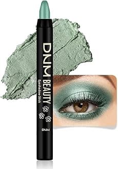 evpct Green Shimmer Cream Eye Shadow Brightener Sticks Set for Eyes, Green Shimmery Matte Pencil Eye shadow Applicator Stick Pen Palette Makeup Waterproof sombras en crema para ojos 34#
