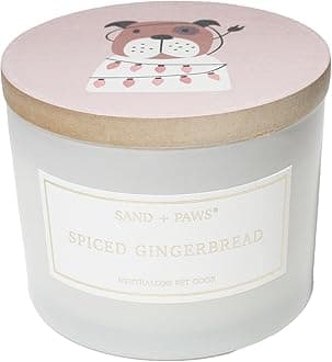 Sand + Paws Scented Candle -Spiced Gingerbread- Luxurious Air Freshening Jar Candles Neutralize pet Odors and Enhance Home décor – 100% Cotton Lead-Free Wicks - 12 oz