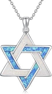 Jewish Necklace Sterling Silver Messianic Seal Mezuzah Pendant Necklace Protection Hanukkah Jewelry Gifts for Women Men